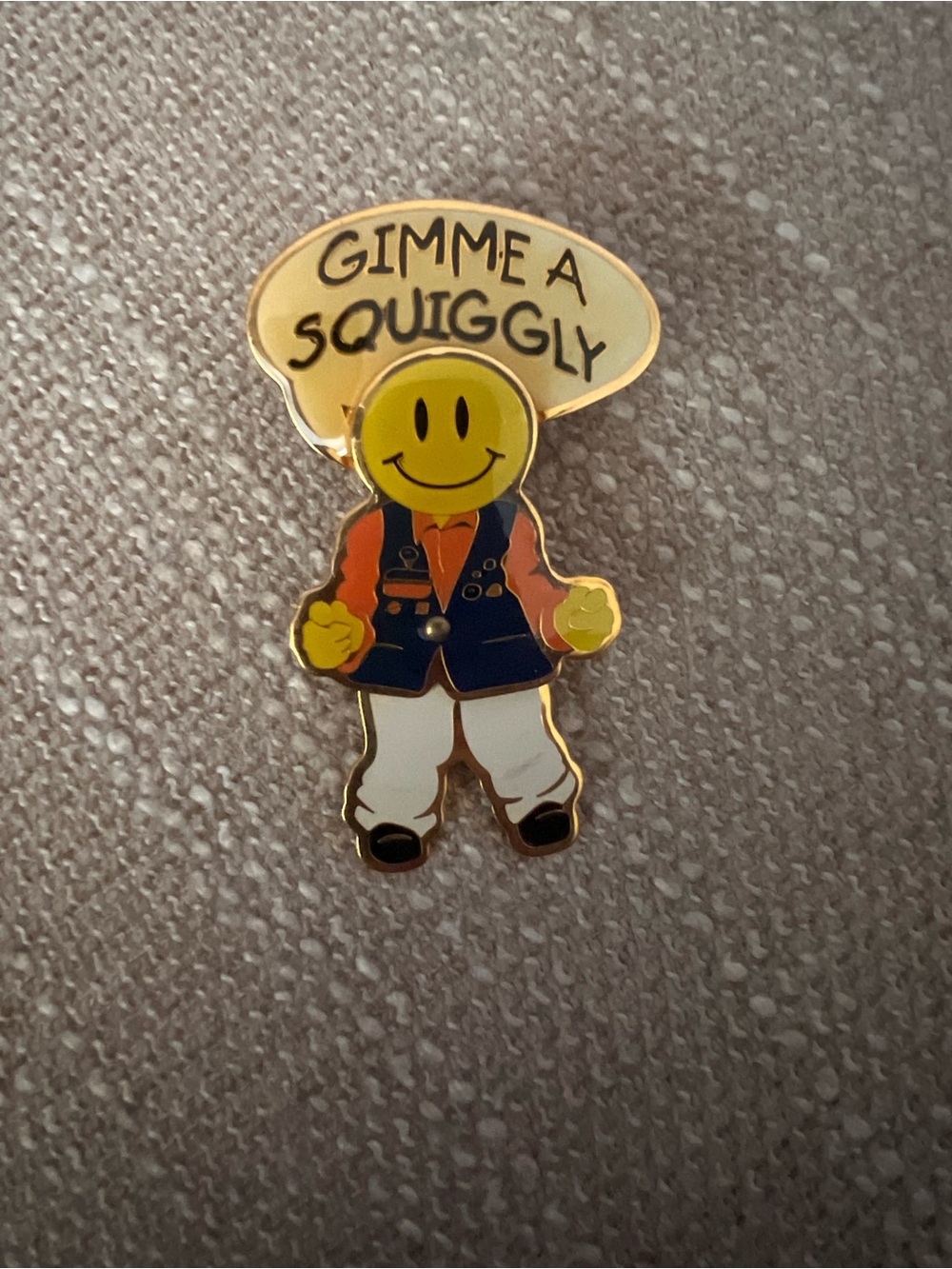 'Gimme A Squiggly' Enamel Pin w/movable legs-Rare Collectible